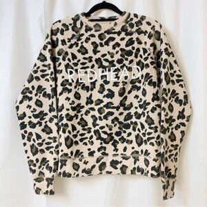 Brunette The Label REDHEAD Leopard Crew Sweatshirt XS/S NWT